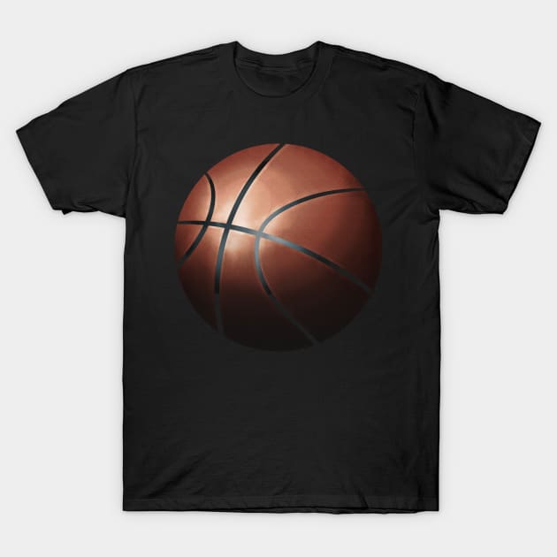 Brown Basketball With Light And Shadow T-Shirt by SinBle